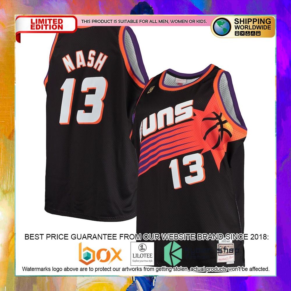 steve nash phoenix suns big tall black basketball jersey 1 175