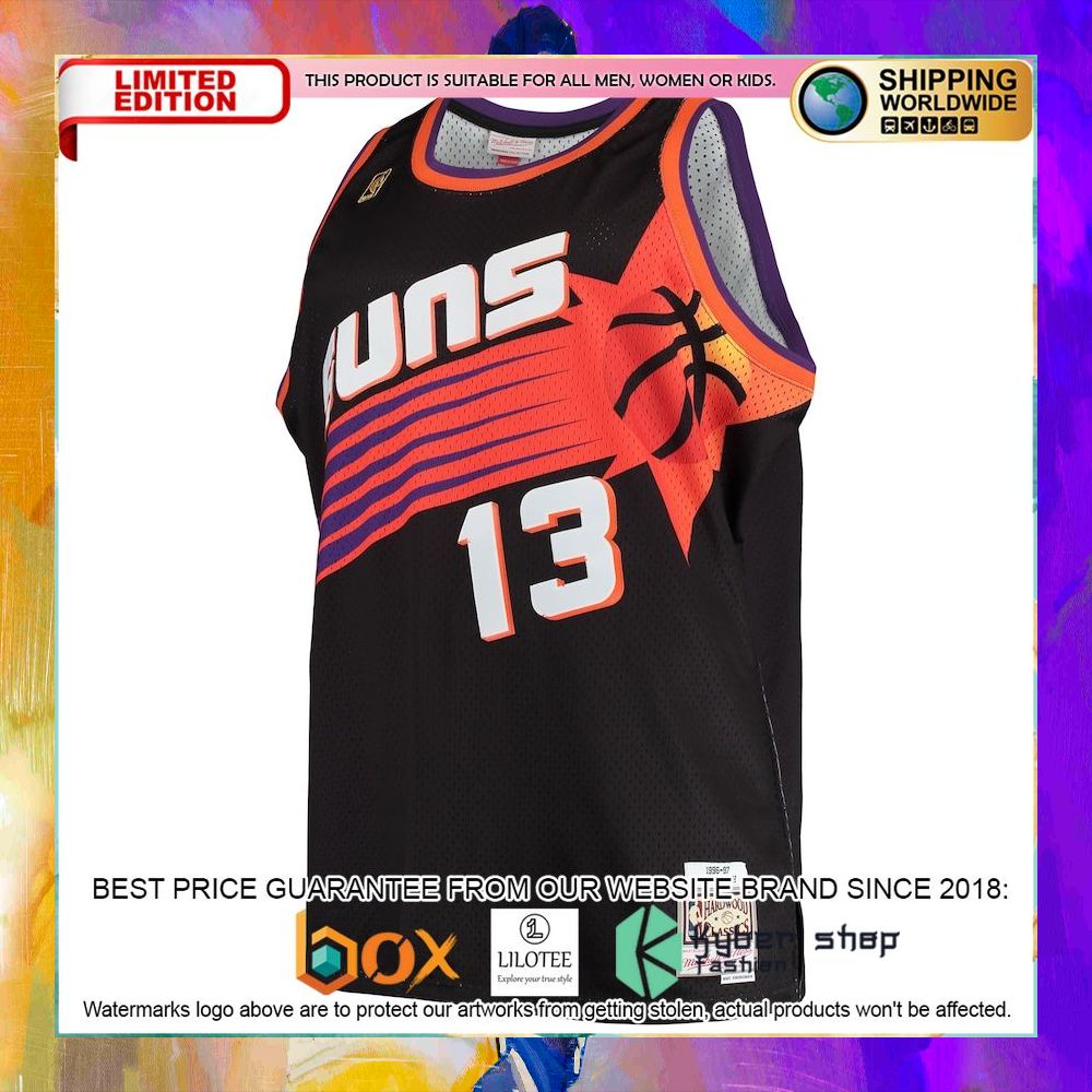 steve nash phoenix suns big tall black basketball jersey 2 751
