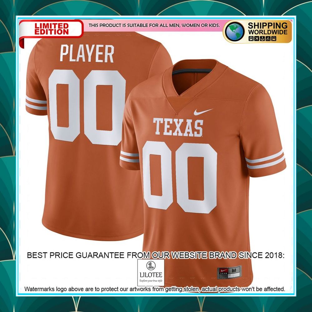 texas longhorns nike custom nil texas orange football jersey 1 282