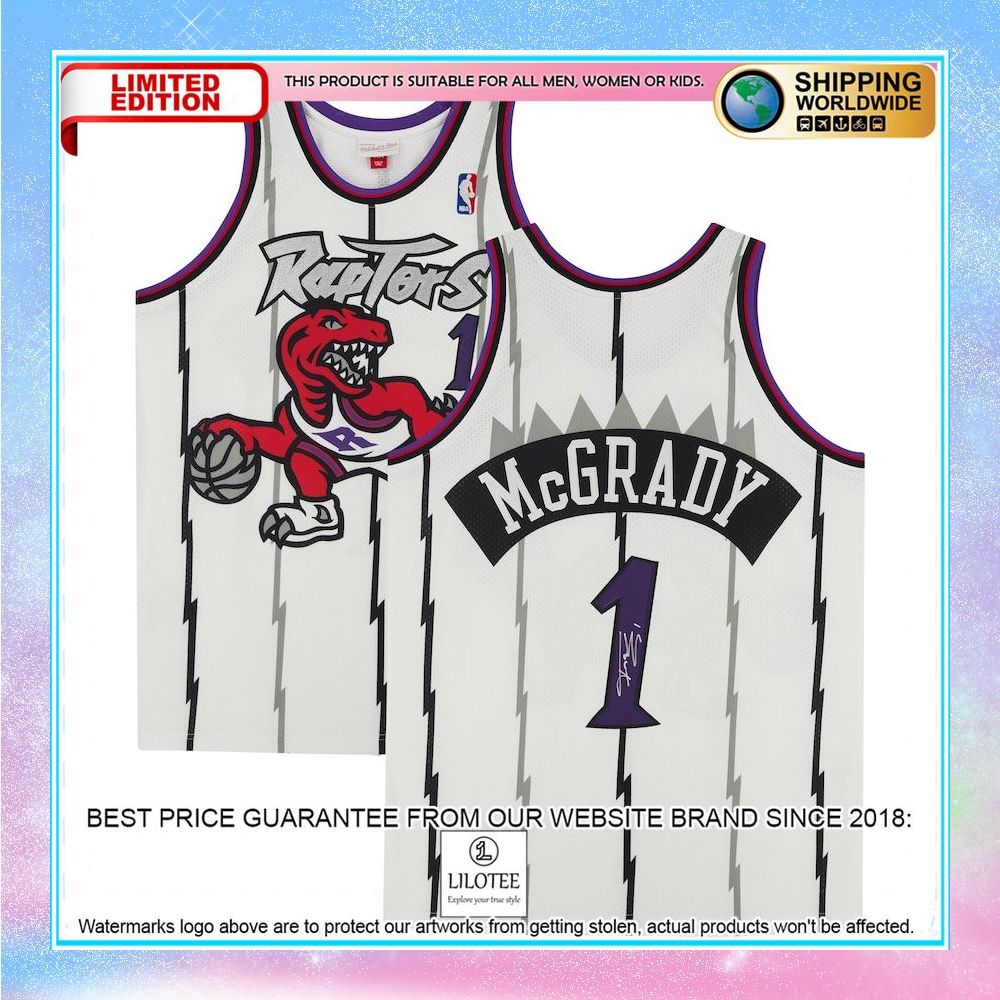 tracy mcgrady toronto raptors mitchell ness 1998 white basketball jersey 1 948