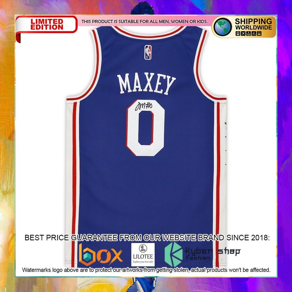 tyrese maxey philadelphia 76ers 2021 2022 diamond royal basketball jersey 2 531