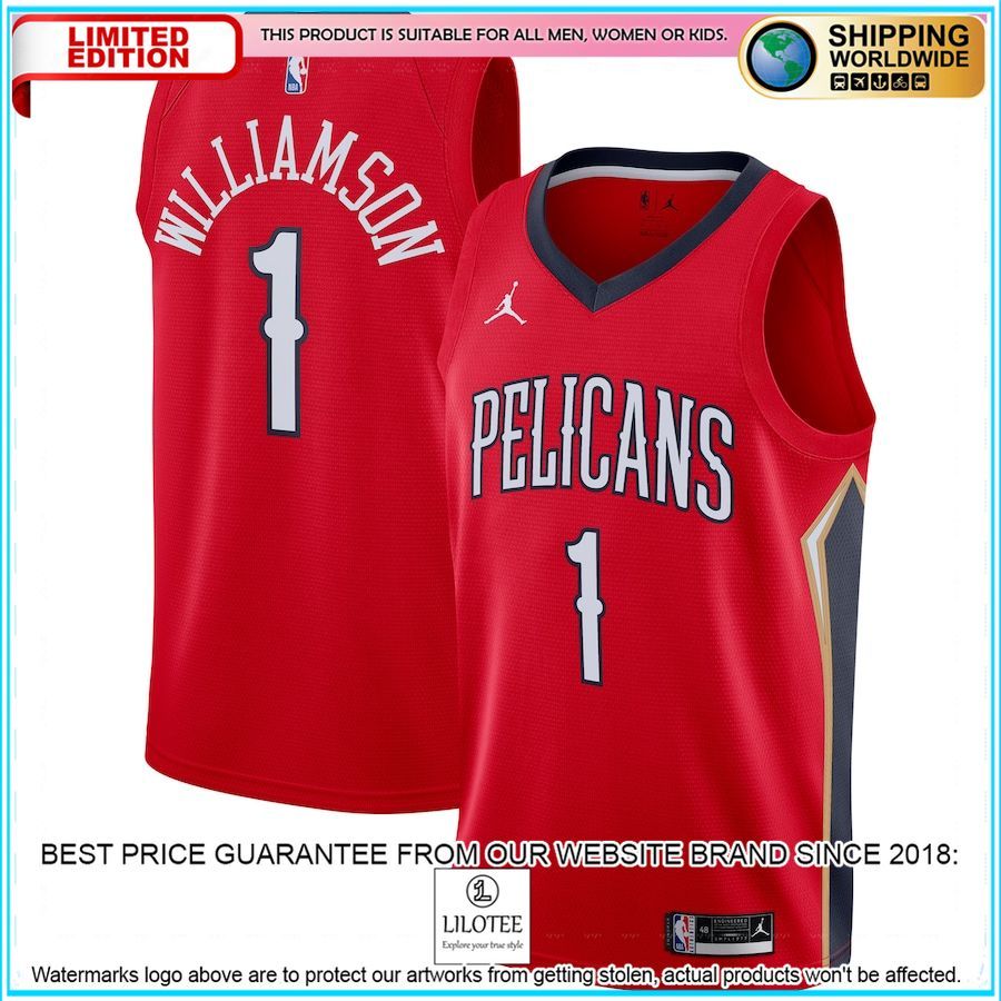 zion williamson new orleans pelicans jordan brand 2020 21 red basketball jersey 1 912