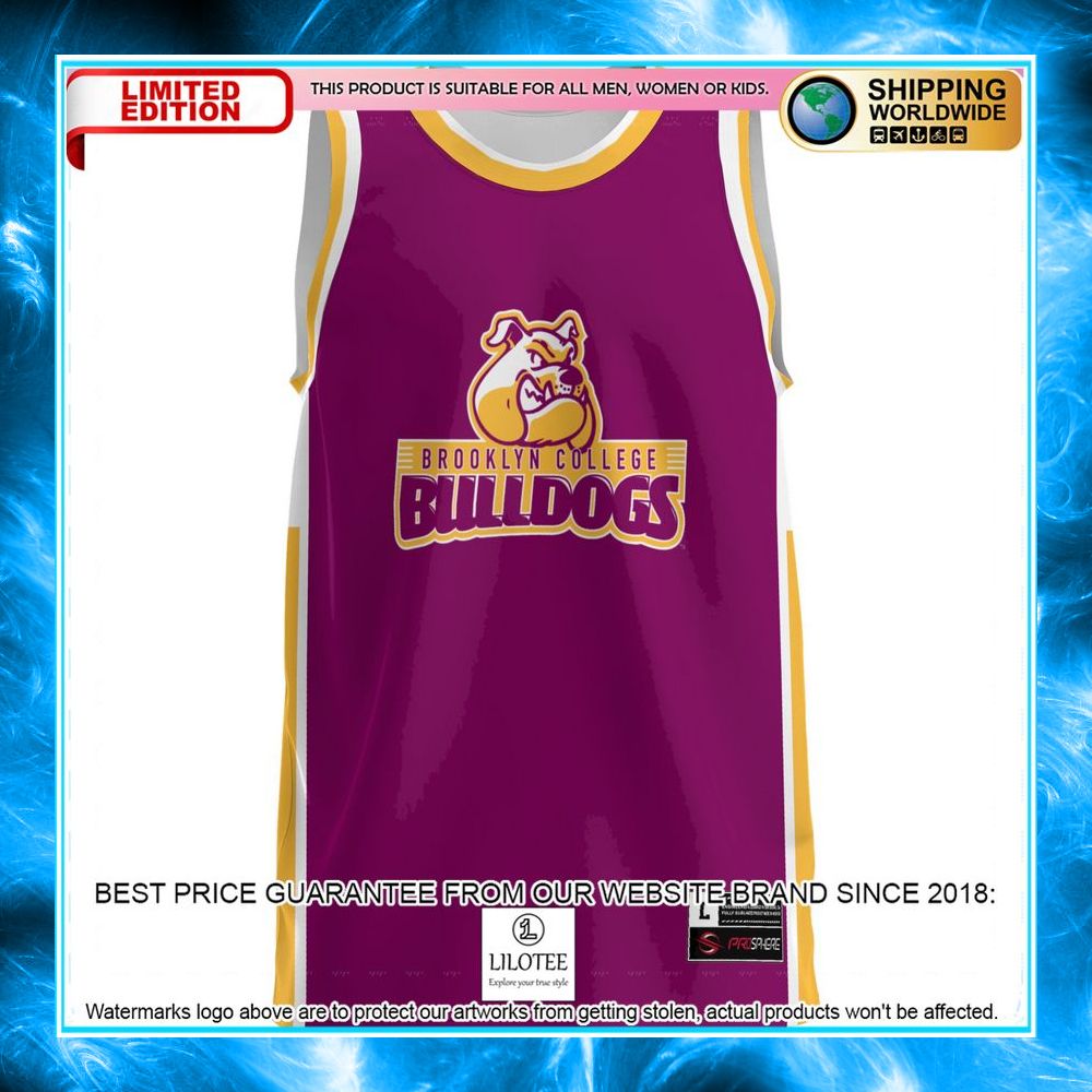 brooklyn college bulldogs maroon basketball jersey 2 792