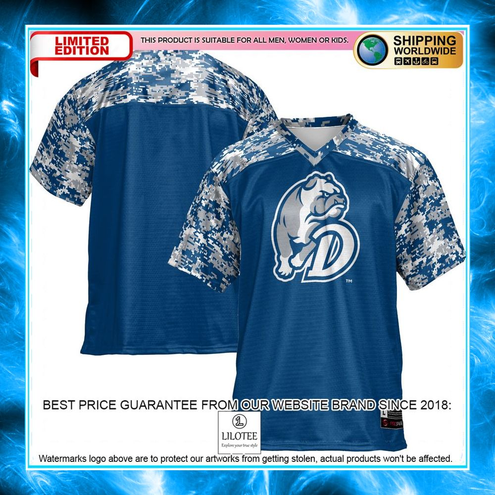 drake bulldogs blue football jersey 1 429
