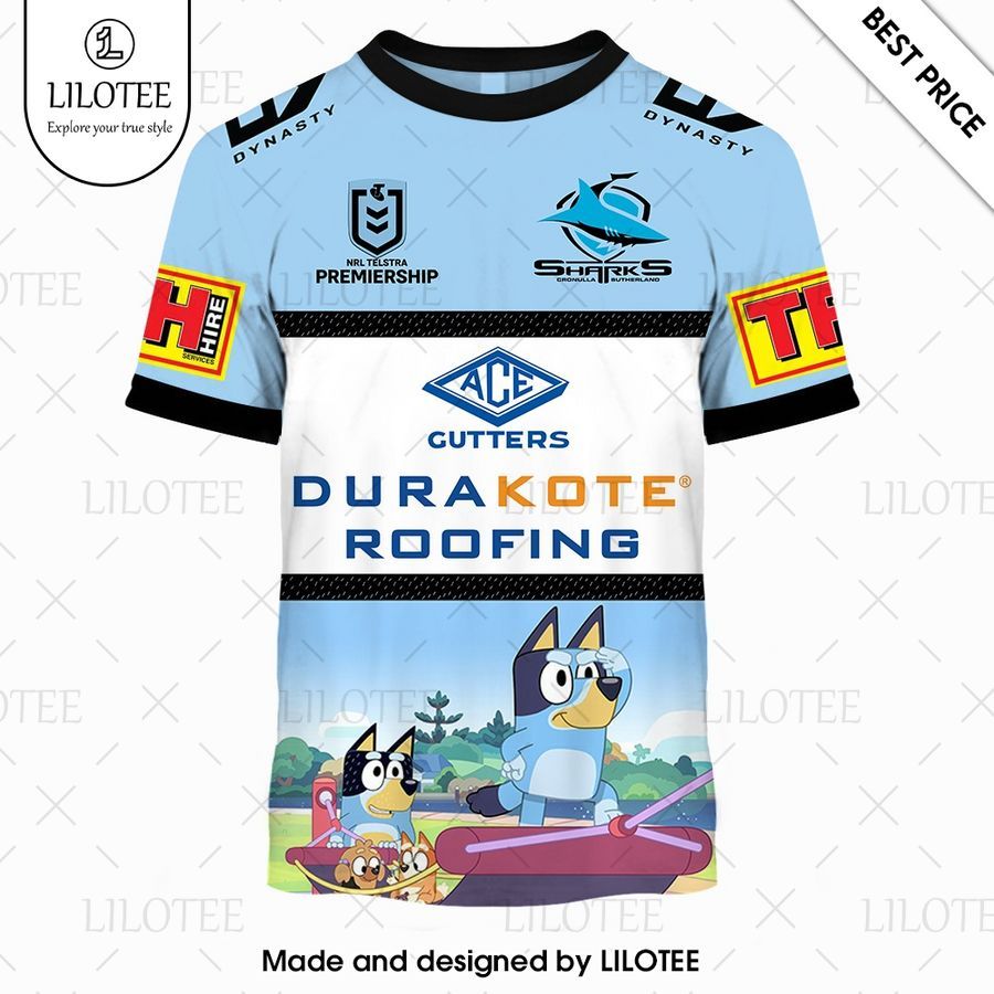 cronulla sutherland sharks bluey jersey custom kid shirt 2 327