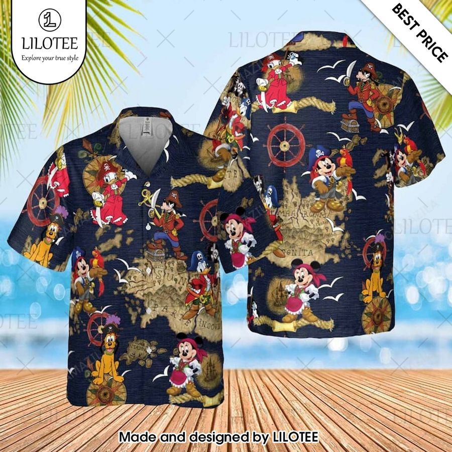 mickey mouse pirates of the caribbean hawaiian shirt 2 915